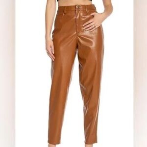 Juicy Couture Tan Faux Leather Trousers